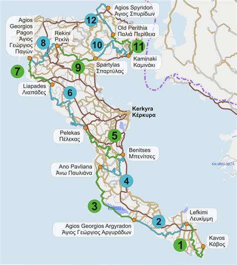 corfu hiking trail map